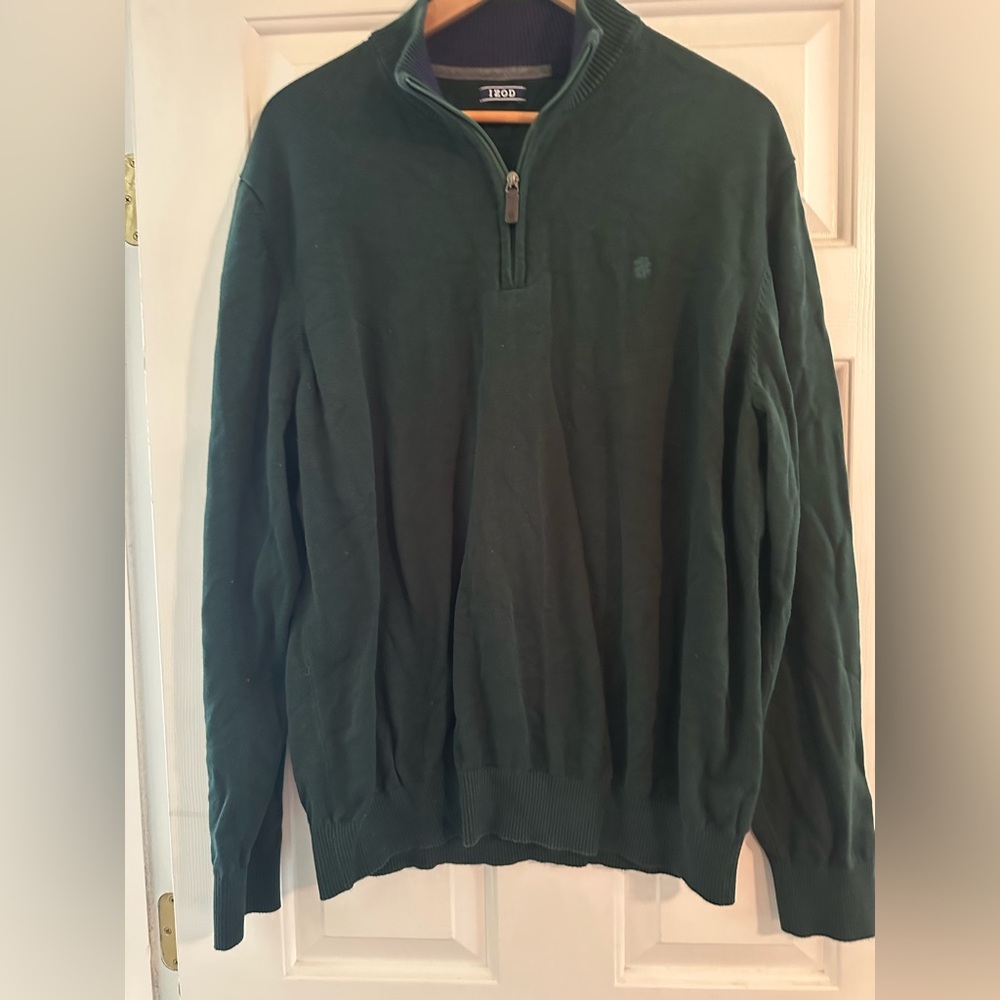 Izod Forest Green Zip-Up Sweater